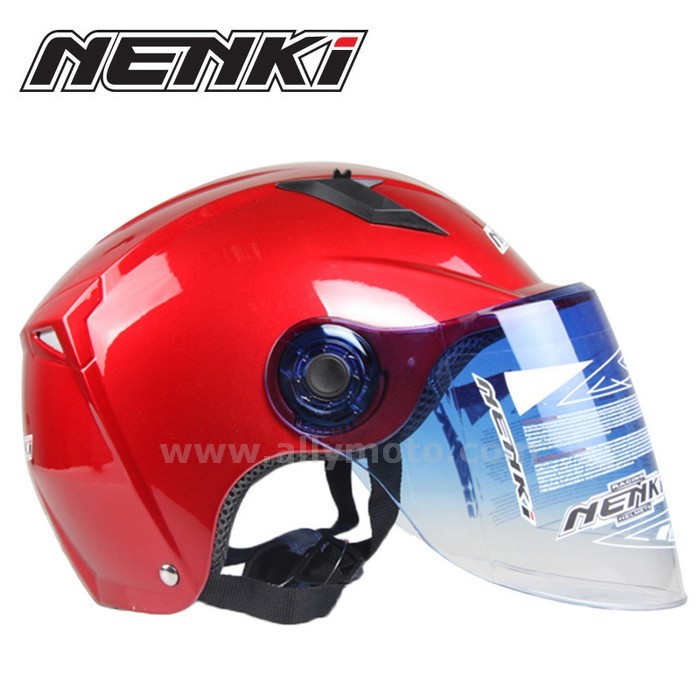 129 Men Women Open Half Face Helmet Scooter Street Cruiser Chopper Touring Motorbike Sun Shield Lens@3